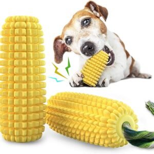Carllg Dog Chew Toys for Aggressive Chewers, Indestructible Tough Durable Squeaky Interactive Dog Toys, Puppy Teeth Chew Corn Stick Toy for Small Meduium Large Breed
