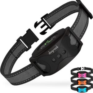 DogRook Rechargeable Dog Bark Collar | Smart Collar for Dog Training | No Shock | Beep & Vibration | No Bark Collar for Dogs | Anti Bark Collar for Large Dog, Medium Dog, Small Dog | 12-110 lbs