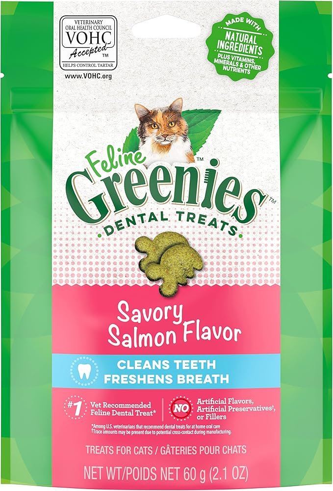 GREENIES Feline Dental Cat Treats Savory Salmon Flavour 60g
